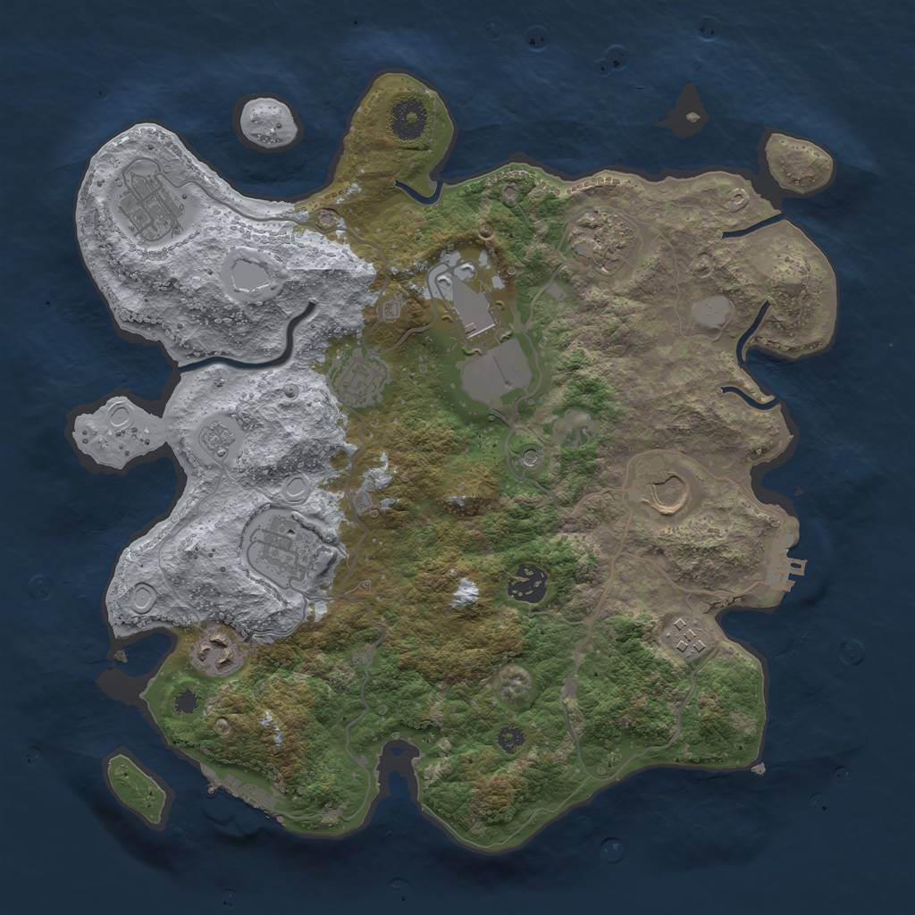 Rust Map: Procedural Map, Size: 3500, Seed: 20175659, 18 Monuments