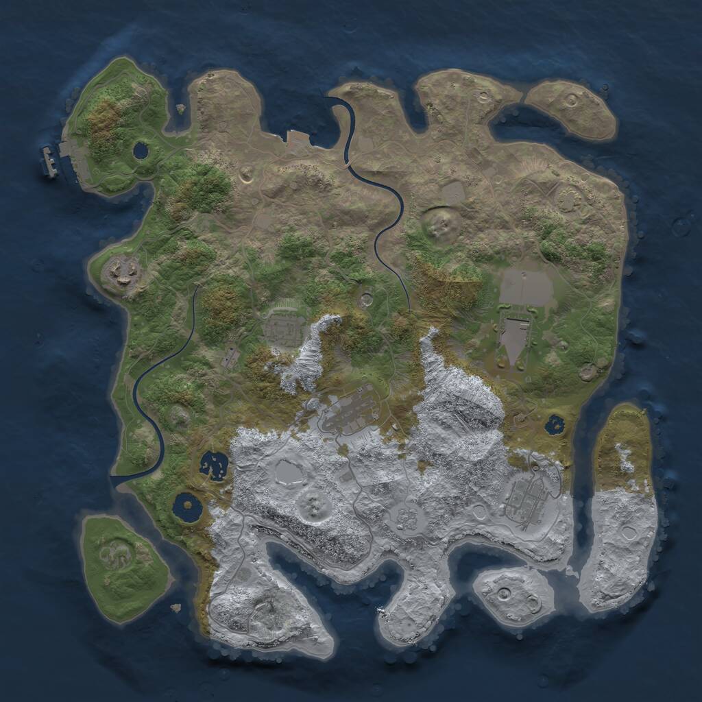 Rust Map: Procedural Map, Size: 3600, Seed: 15286, 11 Monuments