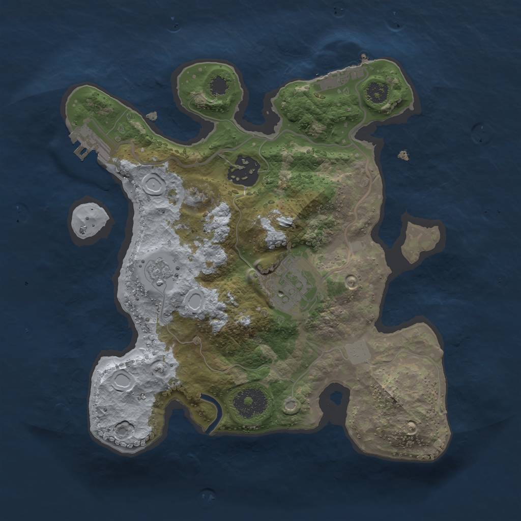 Rust Map: Procedural Map, Size: 2500, Seed: 710384566, 10 Monuments