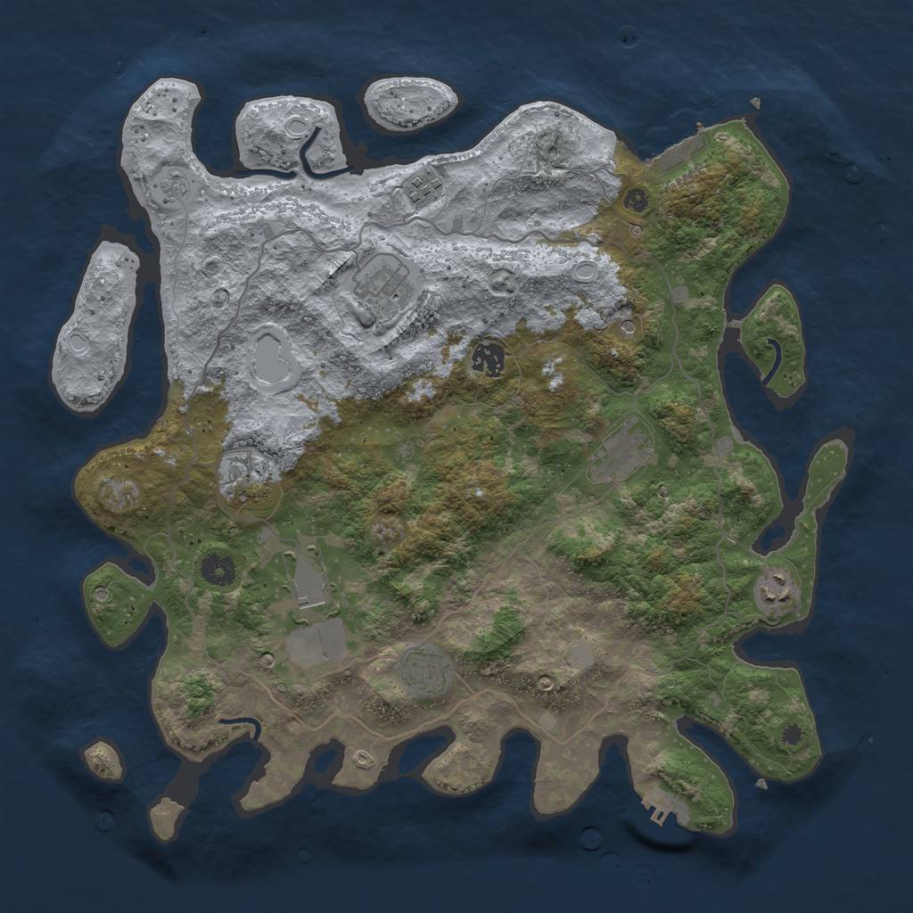 Rust Map: Procedural Map, Size: 4000, Seed: 36400, 15 Monuments