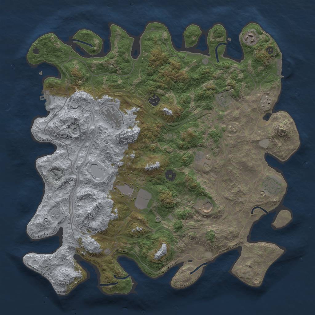 Rust Map: Procedural Map, Size: 4250, Seed: 6050751, 18 Monuments