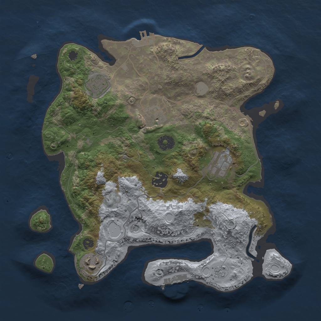 Rust Map: Procedural Map, Size: 3000, Seed: 375059200, 14 Monuments