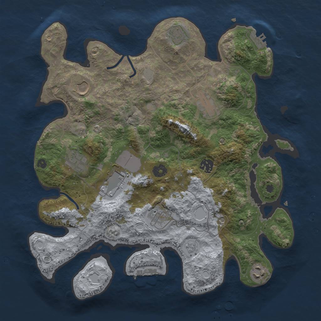Rust Map: Procedural Map, Size: 3500, Seed: 50051466, 17 Monuments