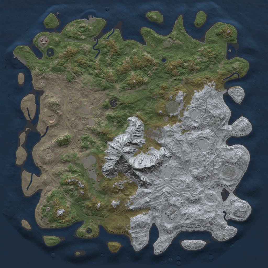 Rust Map: Procedural Map, Size: 5000, Seed: 7985, 19 Monuments