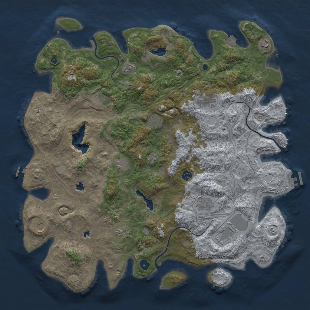 Rust Map: Procedural Map, Size: 4750, Seed: 3141592, 17 Monuments