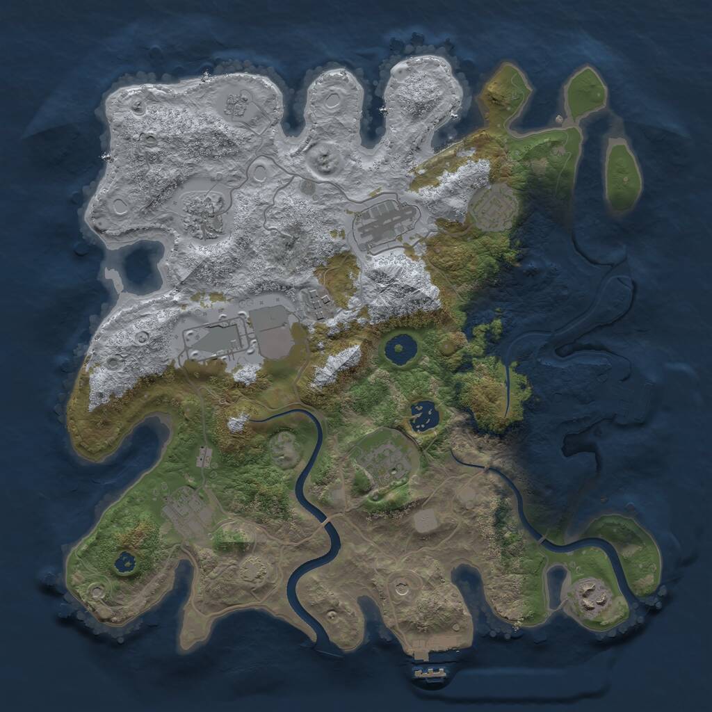 Rust Map: Procedural Map, Size: 3500, Seed: 353454573, 15 Monuments