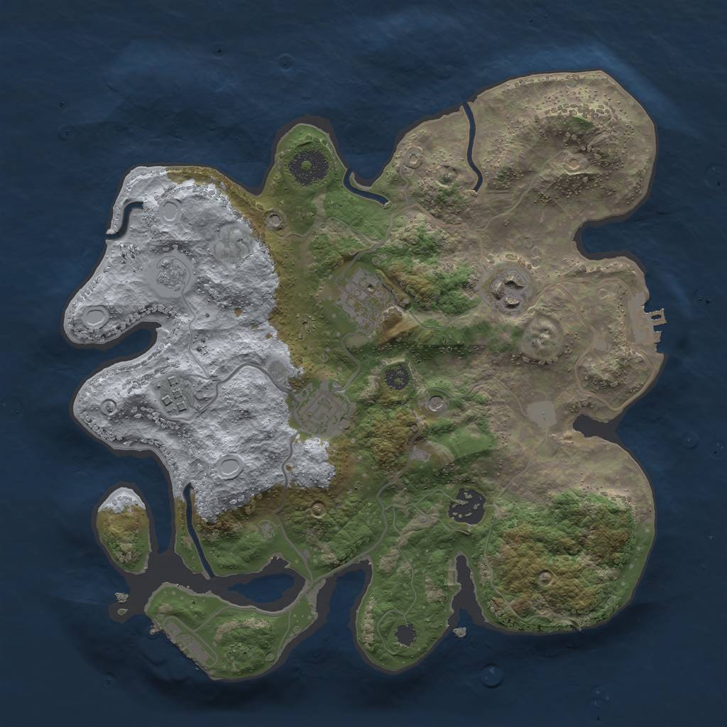 Rust Map: Procedural Map, Size: 3000, Seed: 36134, 14 Monuments