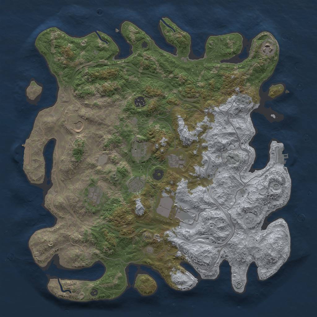 Rust Map: Procedural Map, Size: 4250, Seed: 1498430414, 18 Monuments