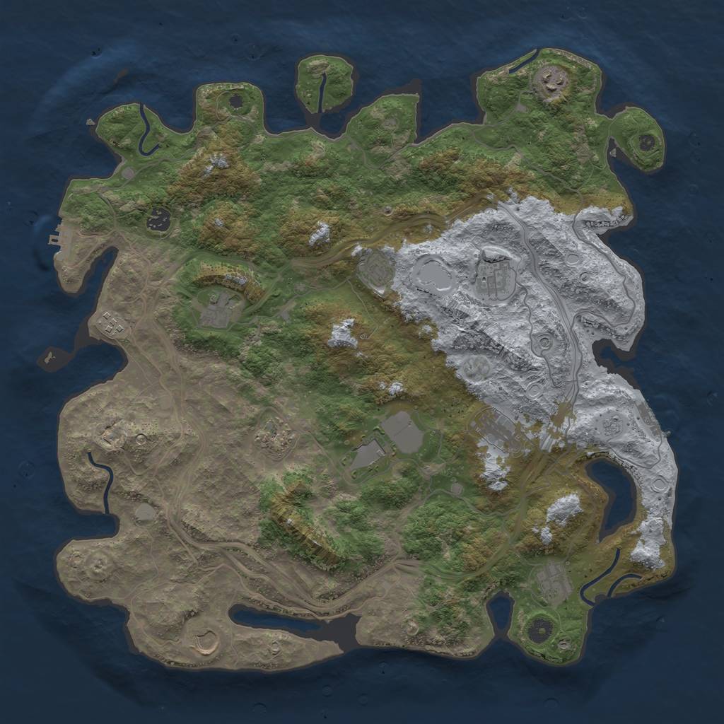 Rust Map: Procedural Map, Size: 4500, Seed: 36366, 20 Monuments