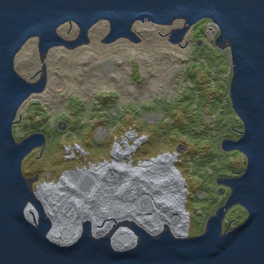 Rust Map: Procedural Map, Size: 4500, Seed: 96942216, 20 Monuments