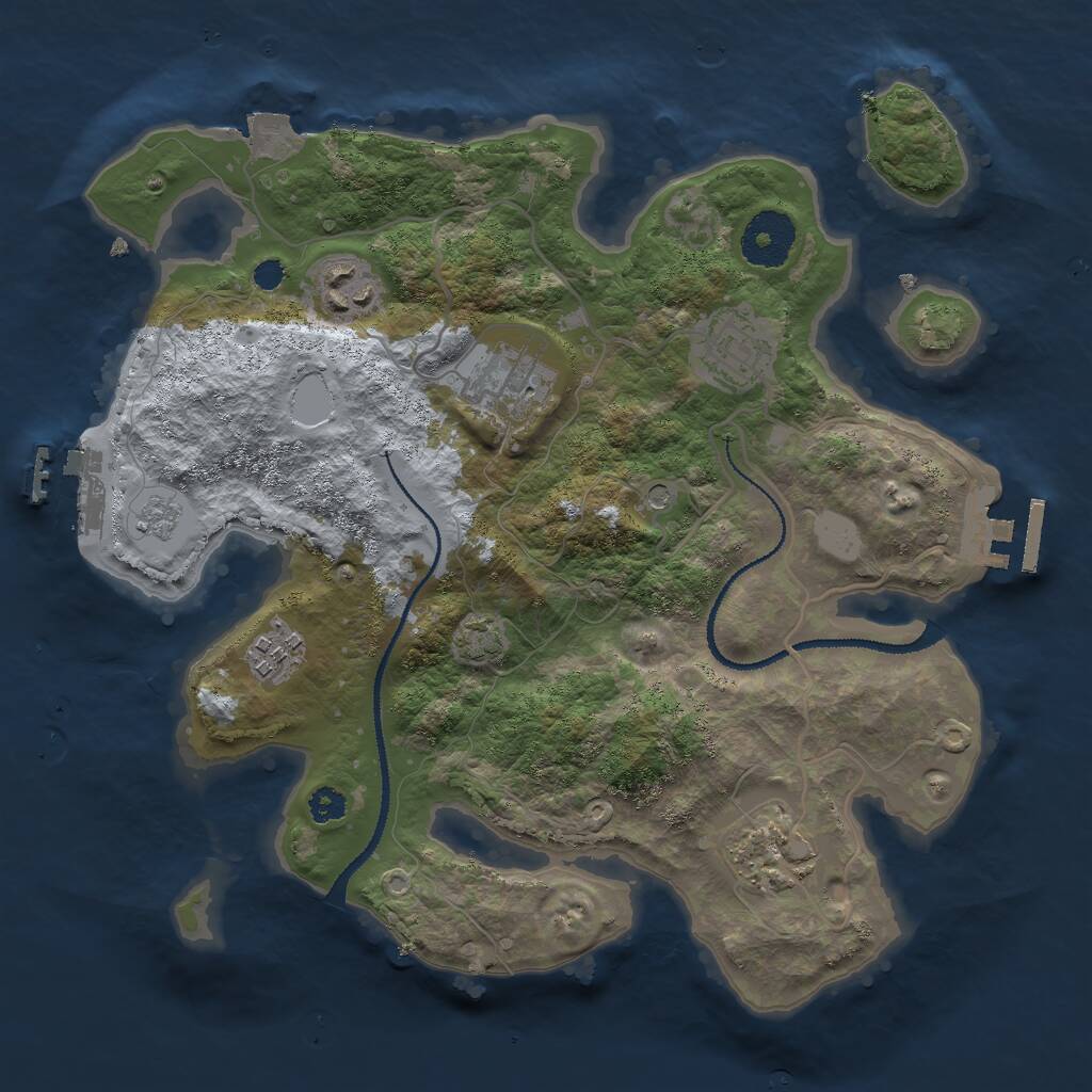 Rust Map: Procedural Map, Size: 3000, Seed: 52213, 11 Monuments