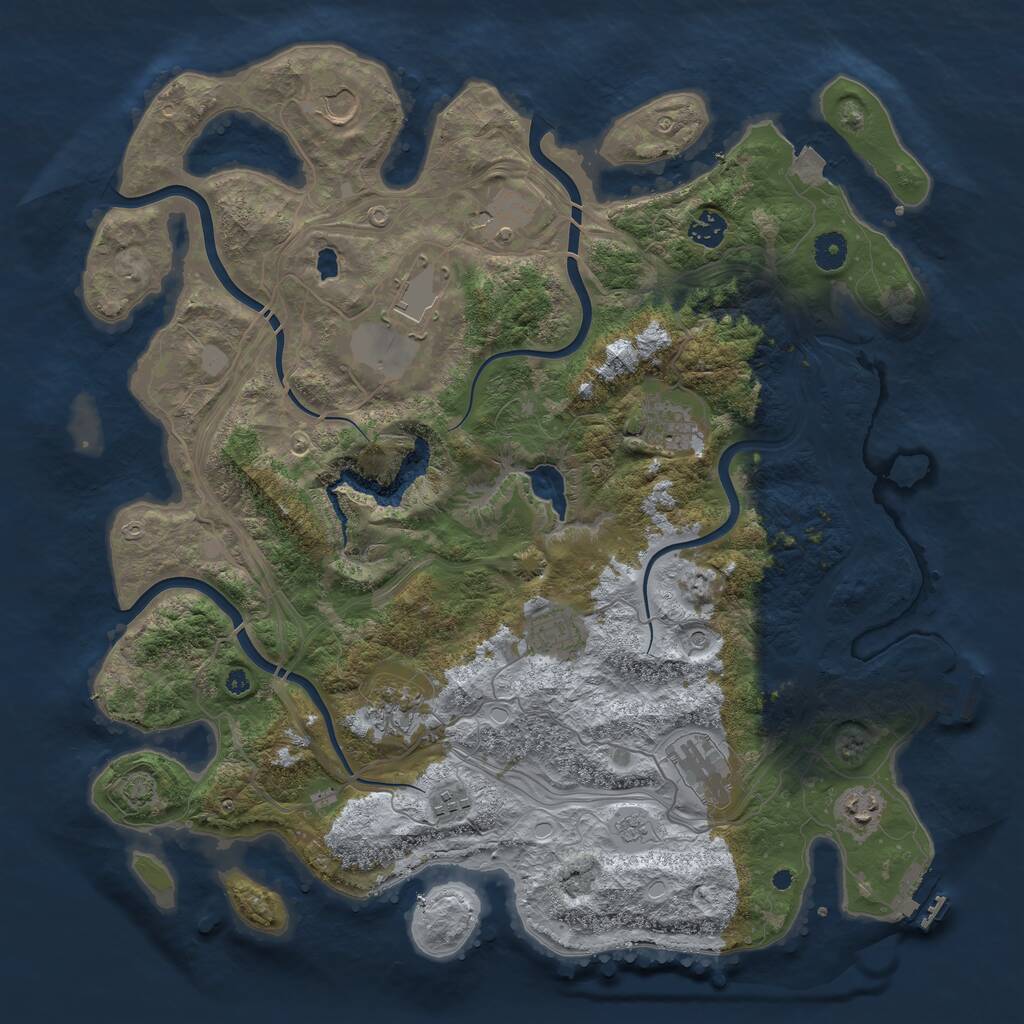 Rust Map: Procedural Map, Size: 4250, Seed: 1595739028, 16 Monuments
