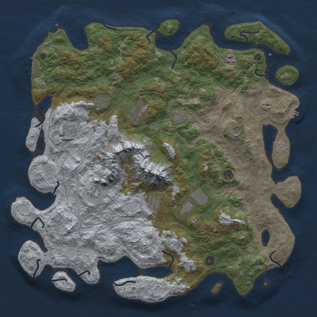 Rust Map: Procedural Map, Size: 5000, Seed: 3815789, 20 Monuments