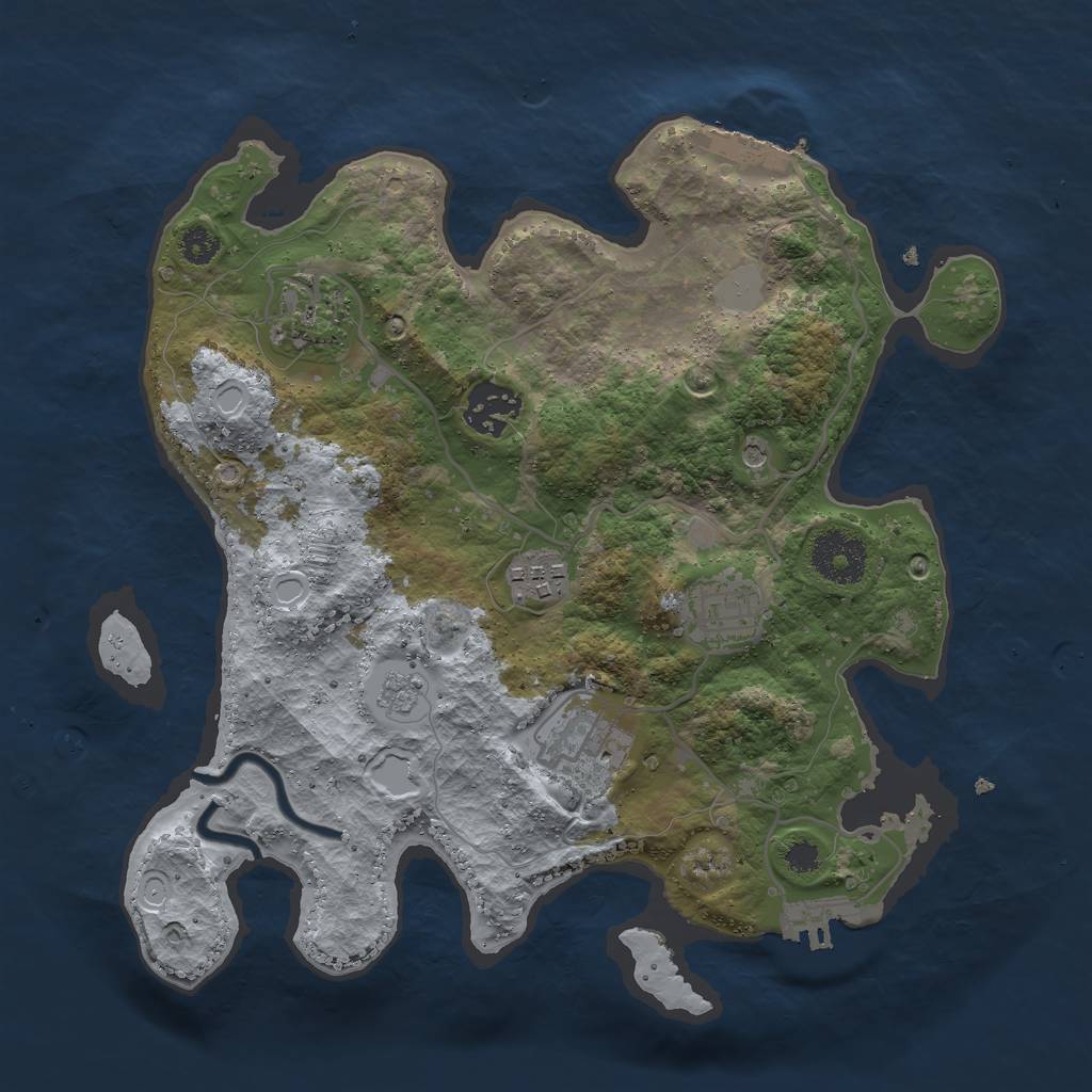 Rust Map: Procedural Map, Size: 3000, Seed: 1567716069, 14 Monuments