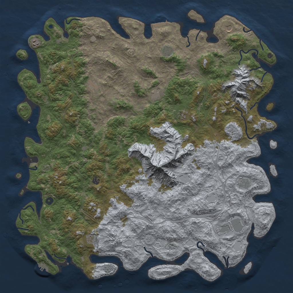 Rust Map: Procedural Map, Size: 6000, Seed: 5031958, 20 Monuments