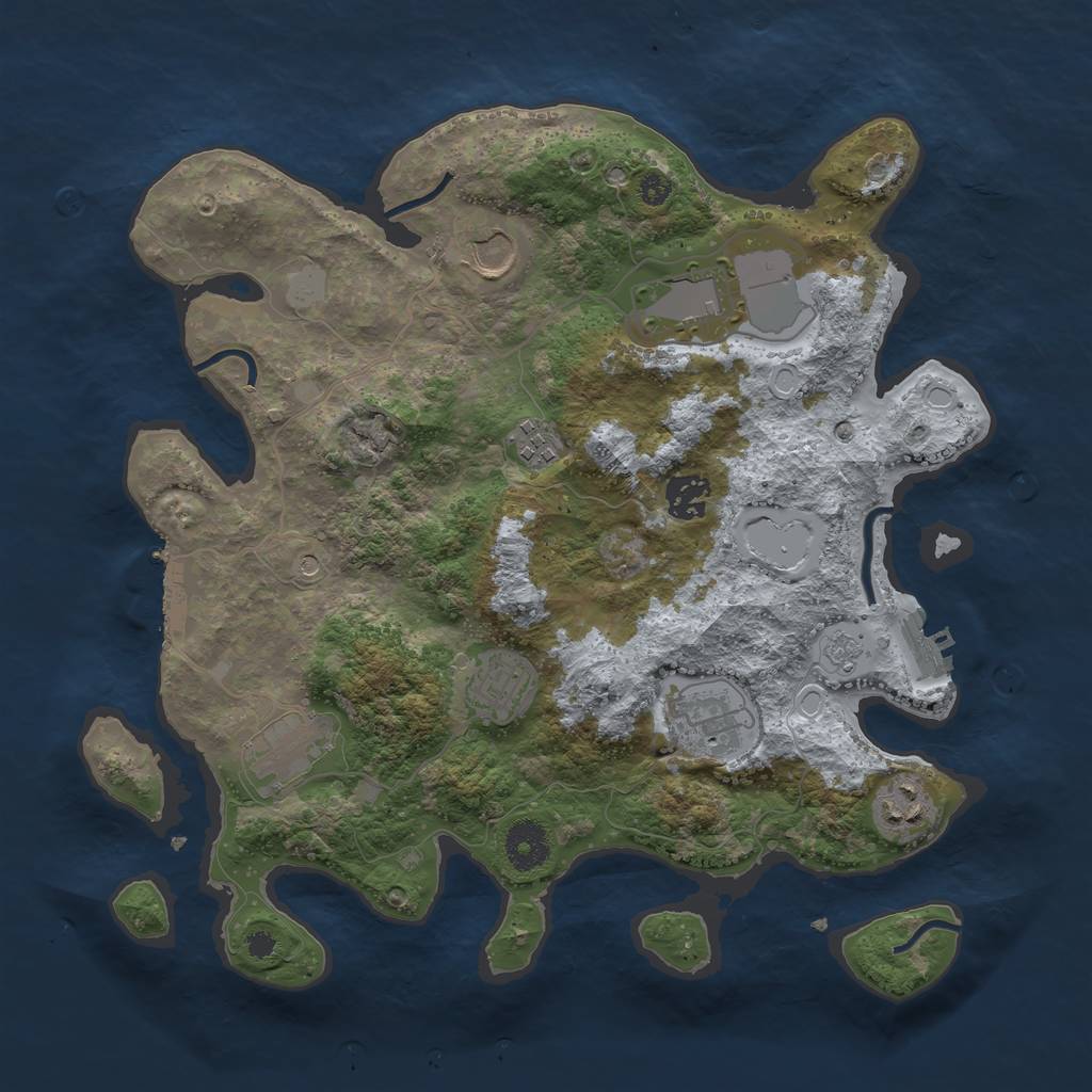 Rust Map: Procedural Map, Size: 3500, Seed: 5922042, 17 Monuments