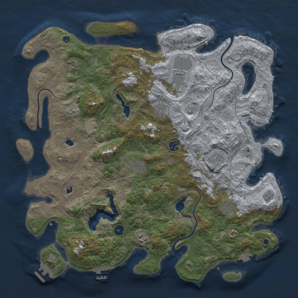 Rust Map: Procedural Map, Size: 4500, Seed: 1961909657, 15 Monuments