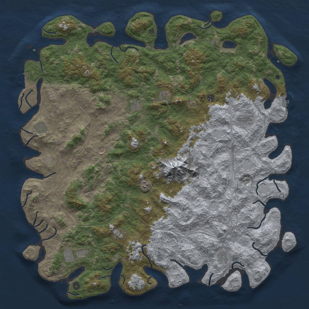 Rust Map: Procedural Map, Size: 6000, Seed: 103679075, 20 Monuments