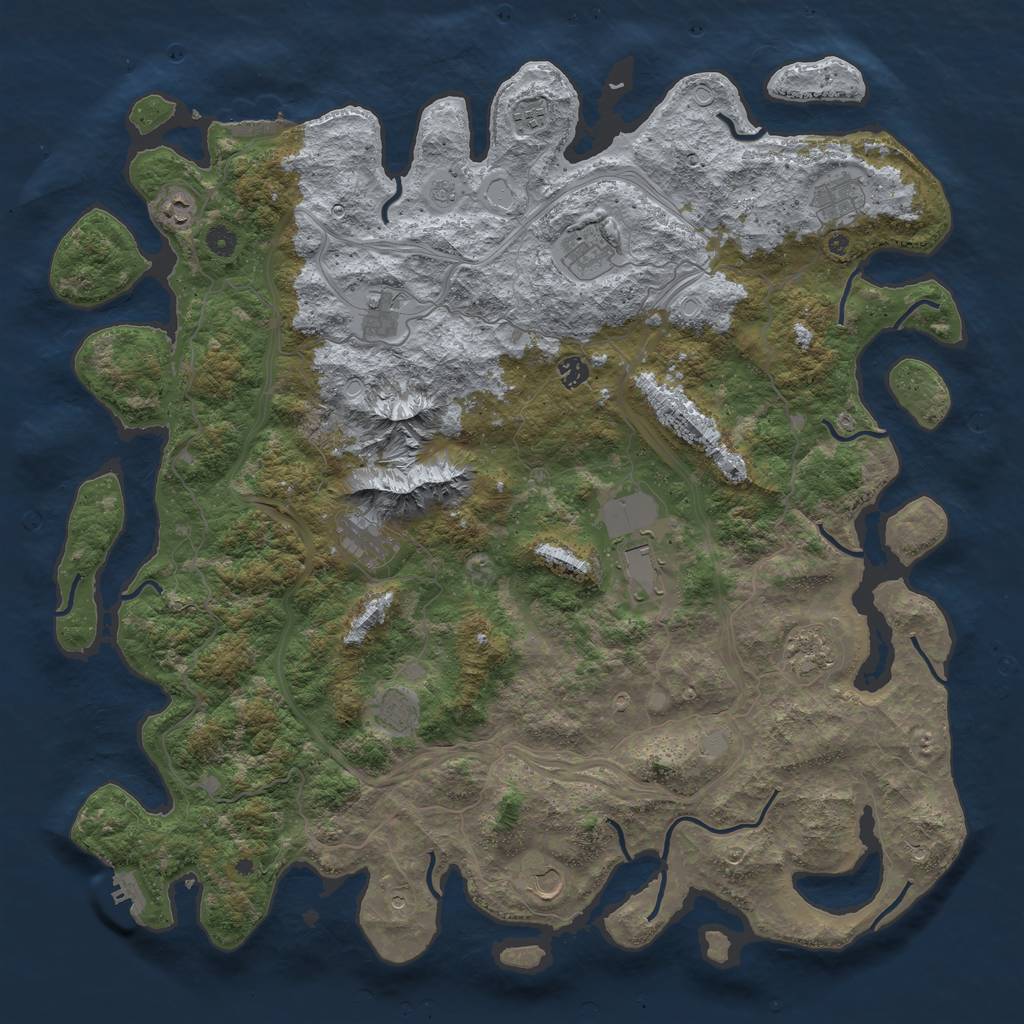 Rust Map: Procedural Map, Size: 5000, Seed: 56212, 20 Monuments