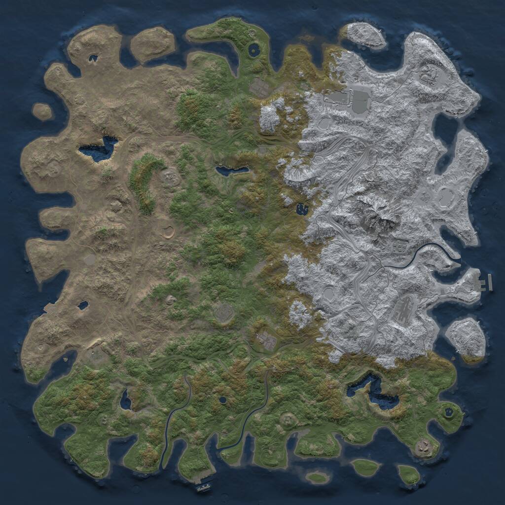 Rust Map: Procedural Map, Size: 6000, Seed: 984557, 17 Monuments