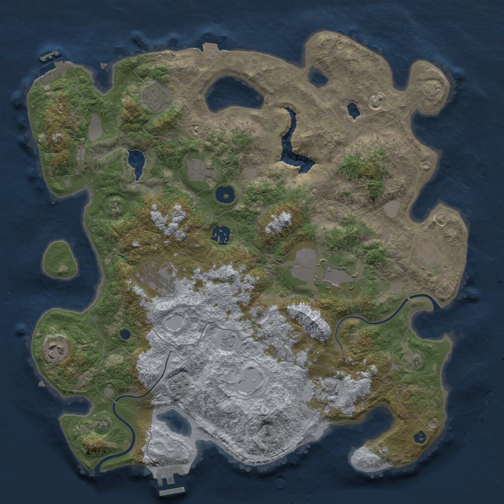 Rust Map: Procedural Map, Size: 4000, Seed: 568357001, 15 Monuments