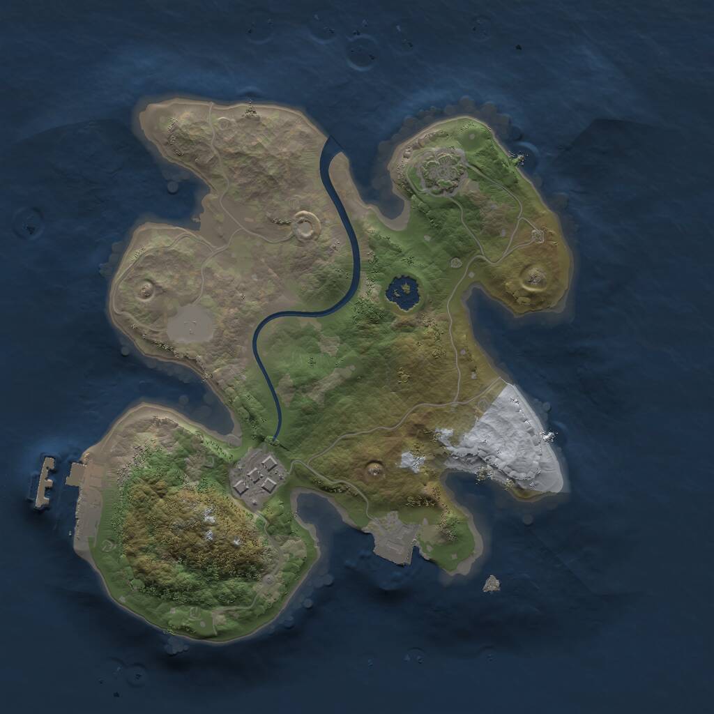 Rust Map: Procedural Map, Size: 2150, Seed: 756489, 4 Monuments