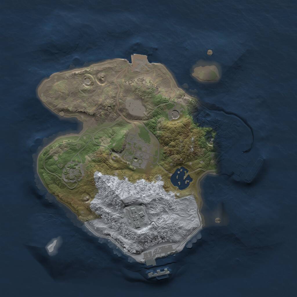 Rust Map: Procedural Map, Size: 2150, Seed: 128606619, 8 Monuments