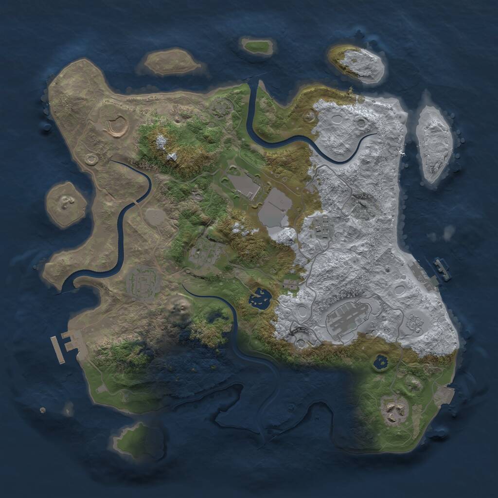 Rust Map: Procedural Map, Size: 3500, Seed: 27102022, 14 Monuments