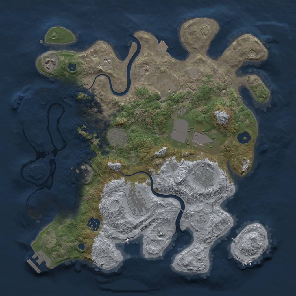 Rust Map: Procedural Map, Size: 3500, Seed: 10272022, 14 Monuments