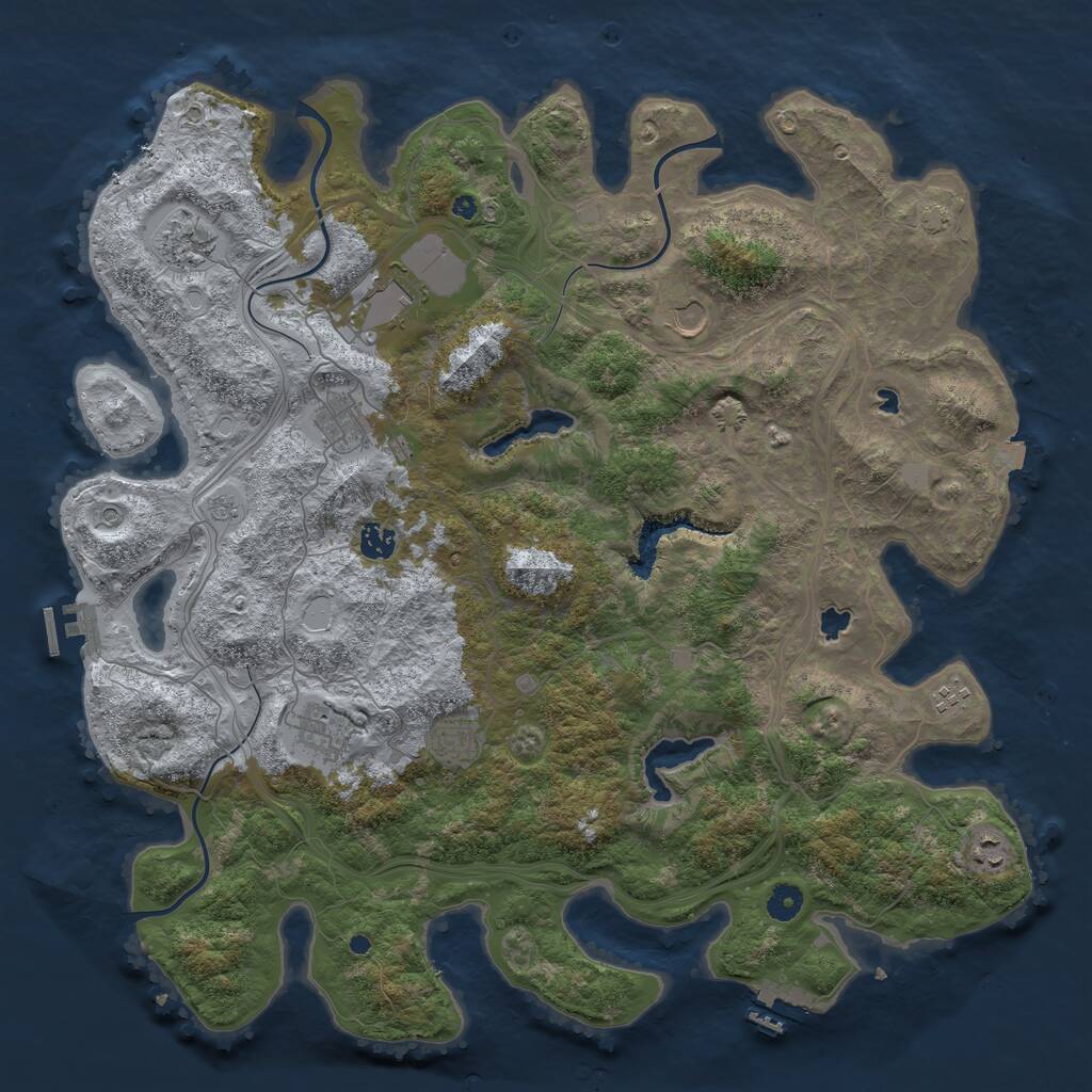 Rust Map: Procedural Map, Size: 4500, Seed: 835689396, 15 Monuments