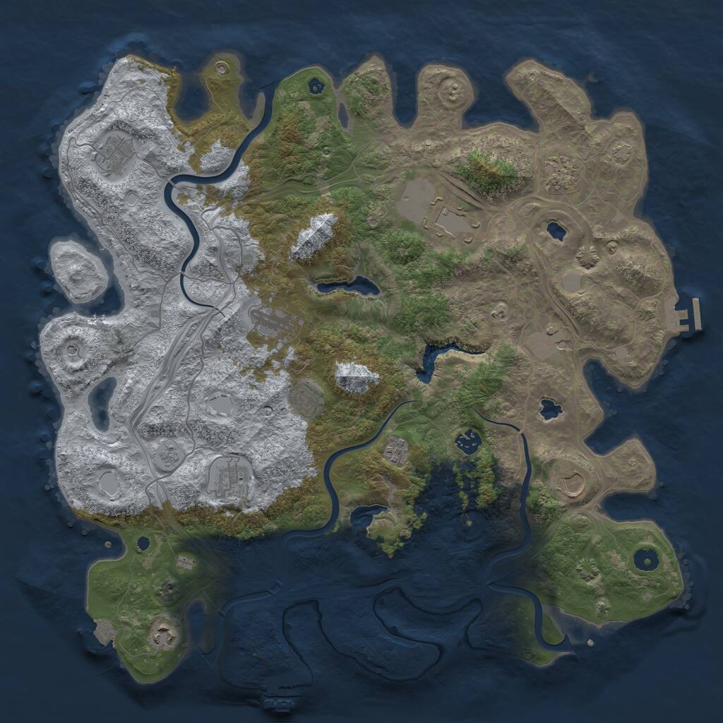 Rust Map: Procedural Map, Size: 4500, Seed: 835689396, 17 Monuments