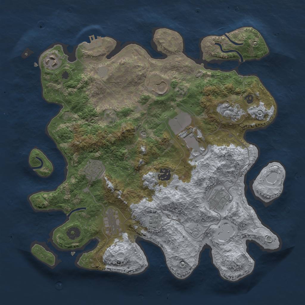 Rust Map: Procedural Map, Size: 3500, Seed: 4662, 17 Monuments