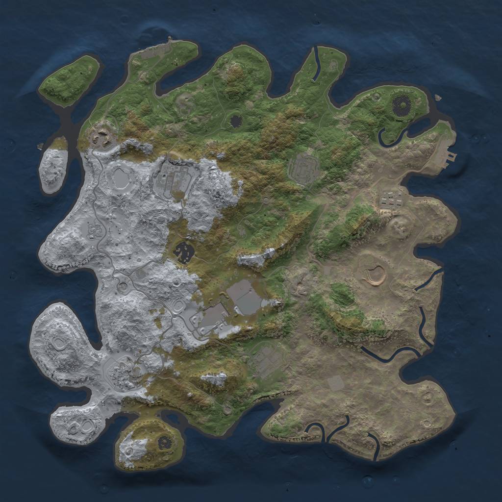 Rust Map: Procedural Map, Size: 3700, Seed: 1536013819, 18 Monuments