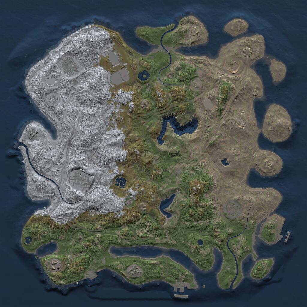 Rust Map: Procedural Map, Size: 4250, Seed: 717473330, 15 Monuments