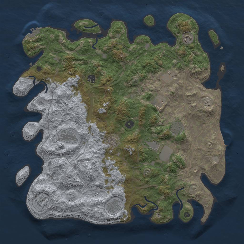 Rust Map: Procedural Map, Size: 4300, Seed: 6470, 19 Monuments