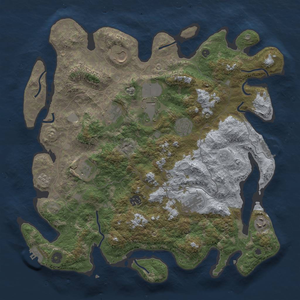 Rust Map: Procedural Map, Size: 4000, Seed: 1577790639, 18 Monuments