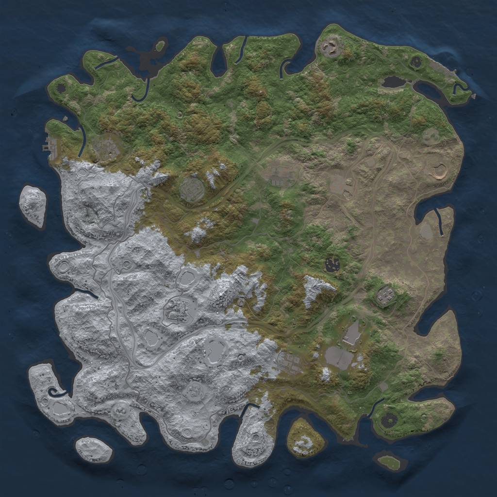 Rust Map: Procedural Map, Size: 4769, Seed: 6969, 20 Monuments
