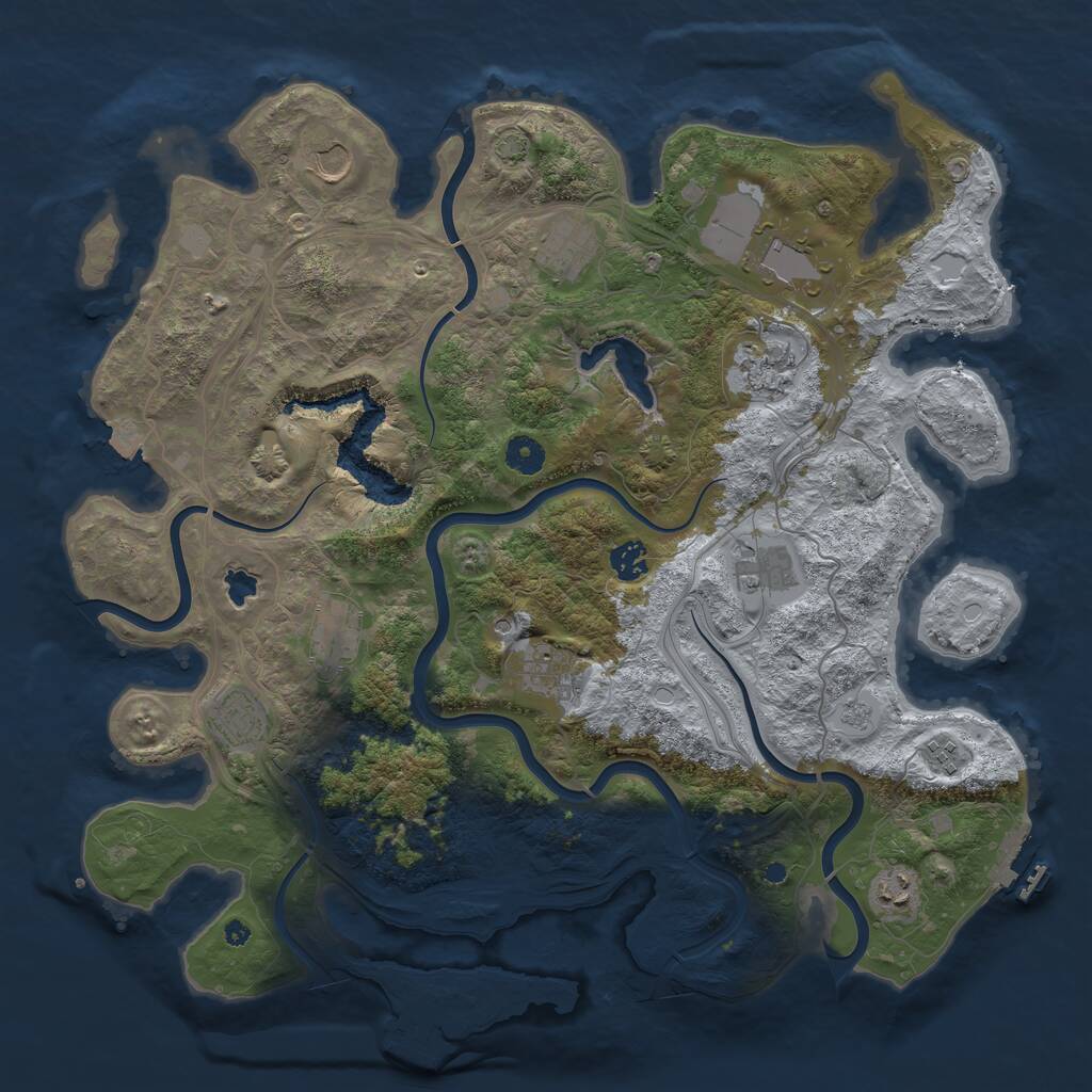 Rust Map: Procedural Map, Size: 4250, Seed: 1818301738, 17 Monuments
