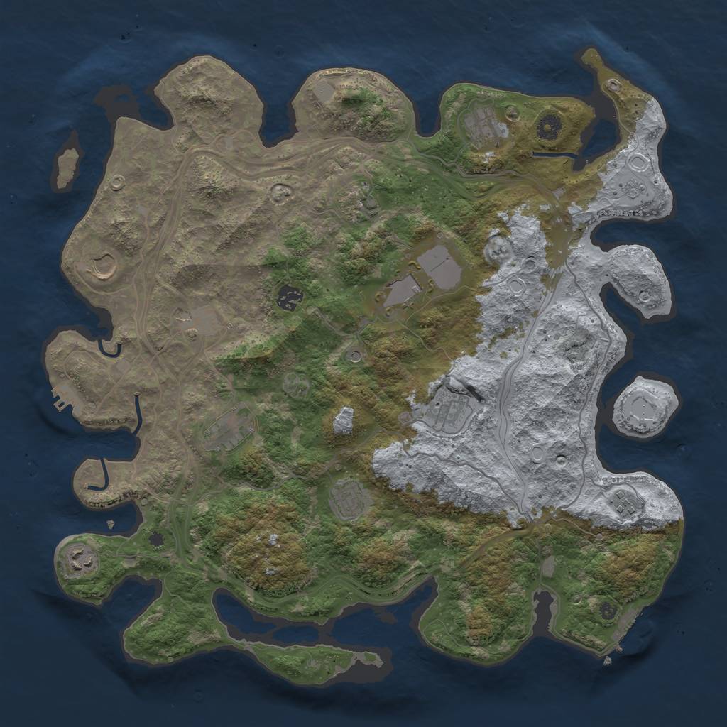 Rust Map: Procedural Map, Size: 4250, Seed: 1818301738, 20 Monuments