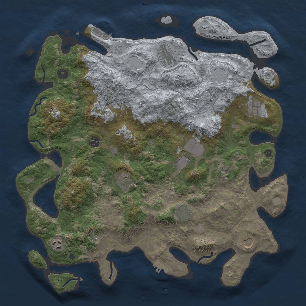 Rust Map: Procedural Map, Size: 4190, Seed: 10000, 19 Monuments