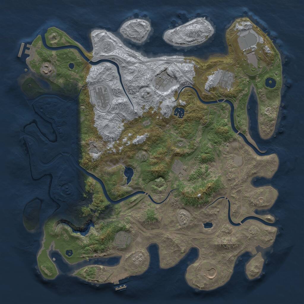 Rust Map: Procedural Map, Size: 4250, Seed: 2811903, 16 Monuments