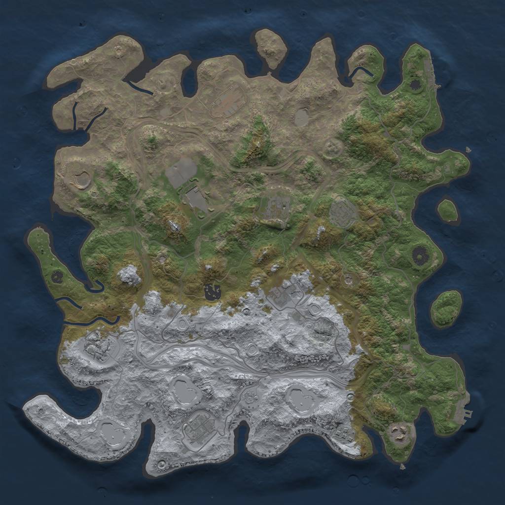 Rust Map: Procedural Map, Size: 4250, Seed: 82084805, 20 Monuments