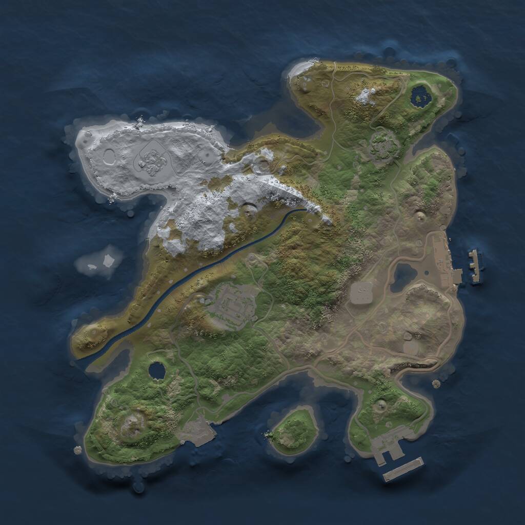 Rust Map: Procedural Map, Size: 2500, Seed: 661, 6 Monuments