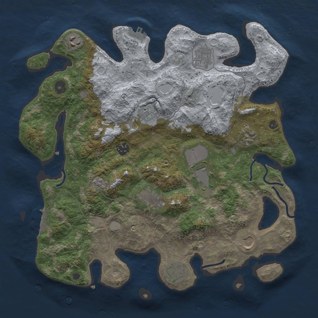 Rust Map: Procedural Map, Size: 3750, Seed: 87952, 19 Monuments