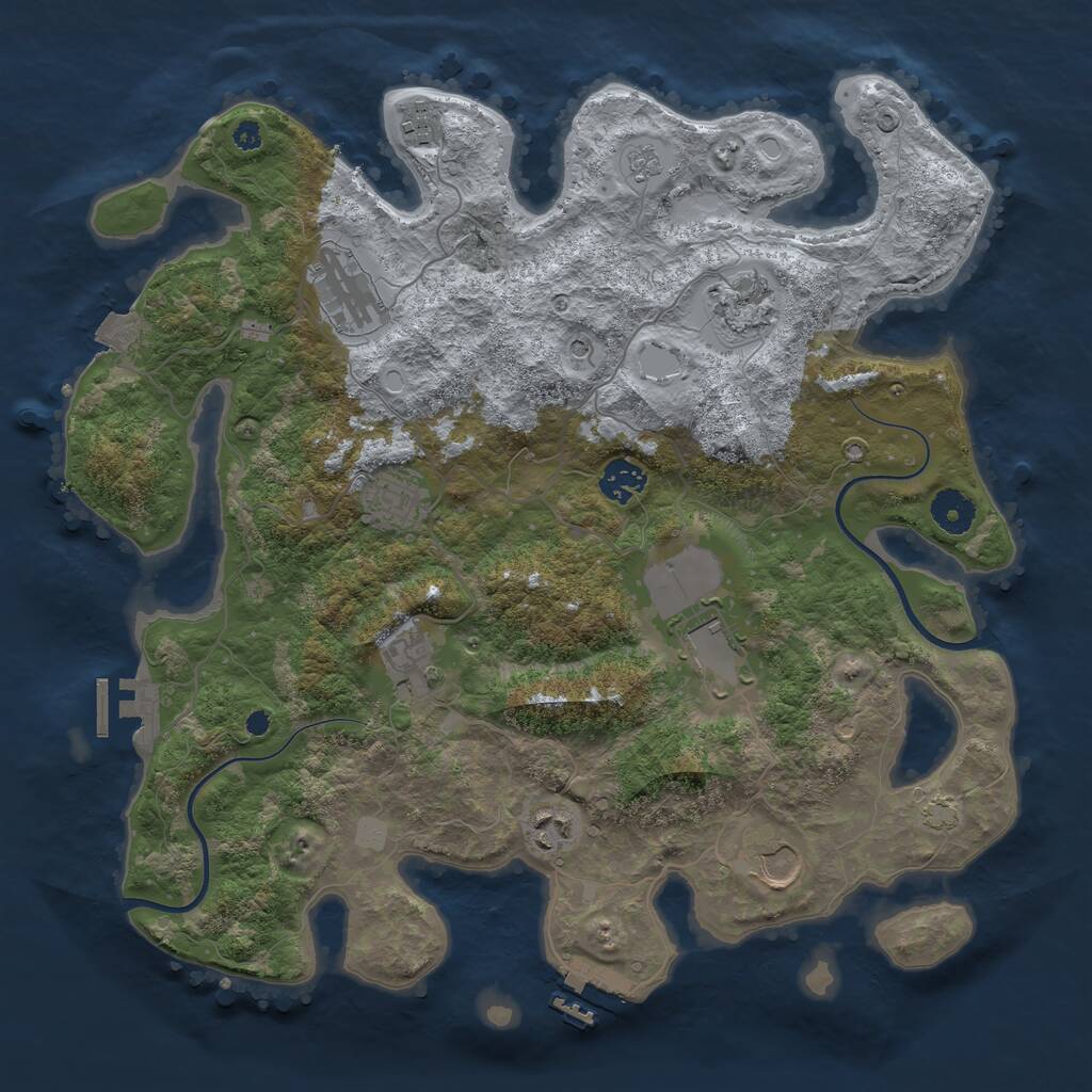 Rust Map: Procedural Map, Size: 3750, Seed: 87952, 15 Monuments