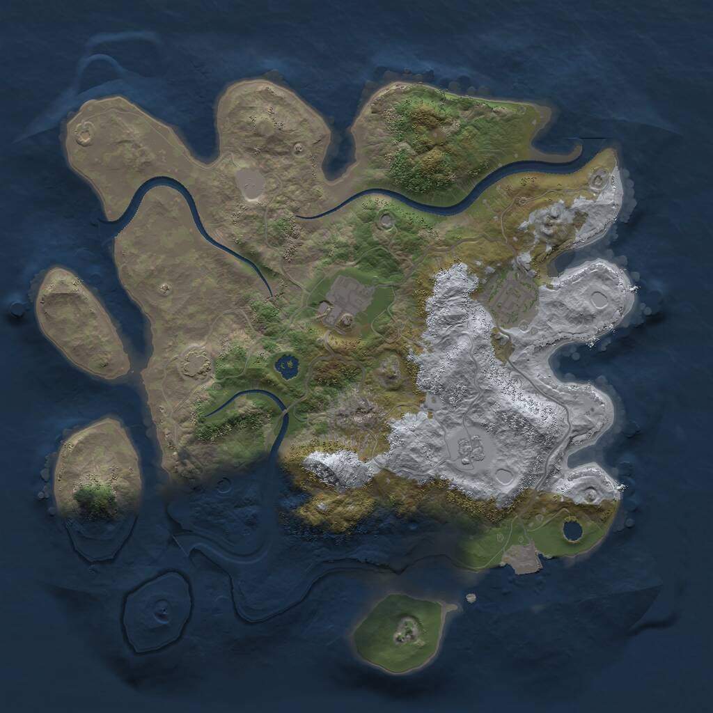 Rust Map: Procedural Map, Size: 3000, Seed: 891034404, 6 Monuments