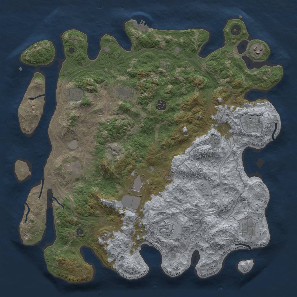 Rust Map: Procedural Map, Size: 4250, Seed: 1814512935, 18 Monuments