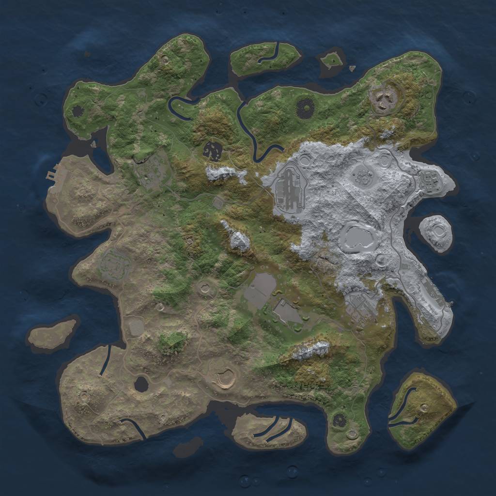 Rust Map: Procedural Map, Size: 3740, Seed: 1337, 18 Monuments
