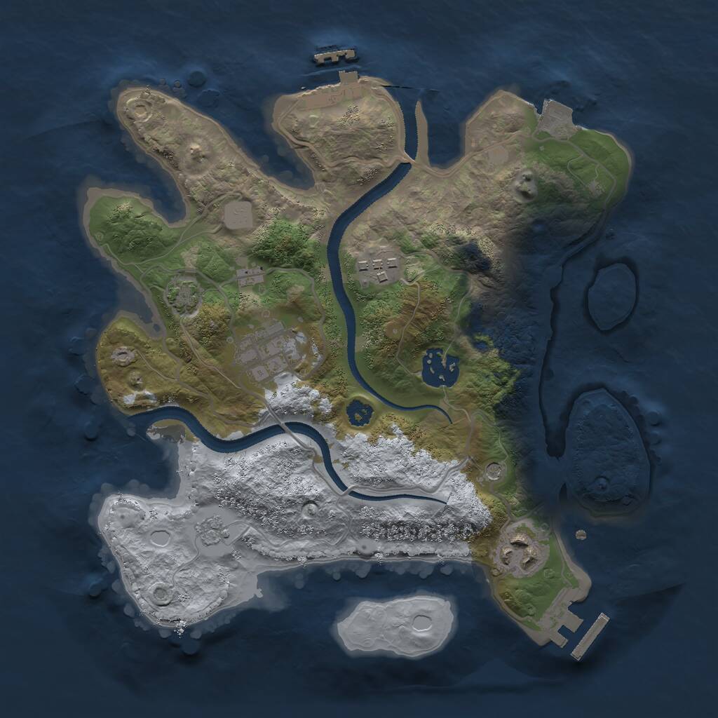 Rust Map: Procedural Map, Size: 2750, Seed: 87432285, 10 Monuments