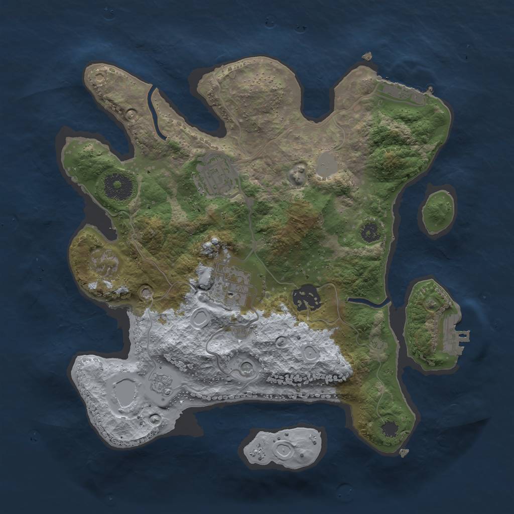 Rust Map: Procedural Map, Size: 2750, Seed: 87432285, 12 Monuments
